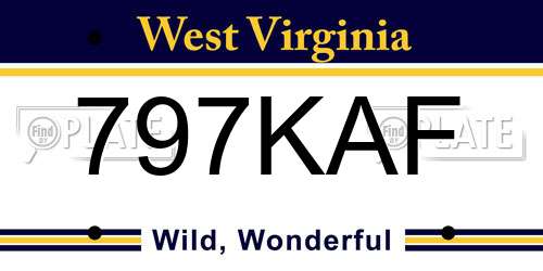 797KAF West Virginia License Plate