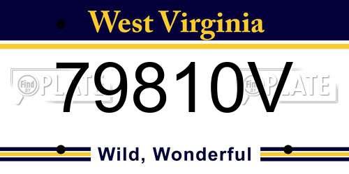 79810V West Virginia License Plate