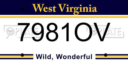 7981OV West Virginia License Plate