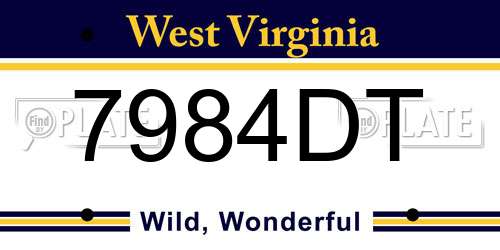 7984DT West Virginia License Plate