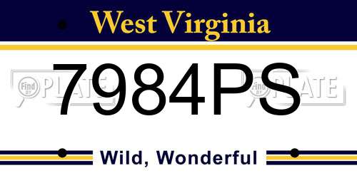 7984PS West Virginia License Plate