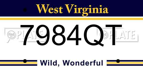 7984QT West Virginia License Plate