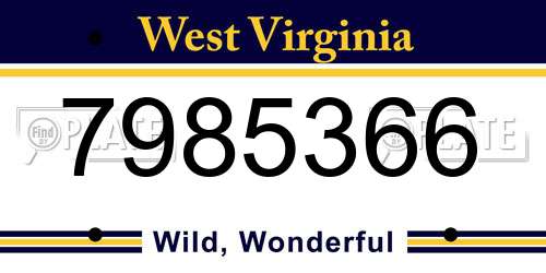 7985366 West Virginia License Plate