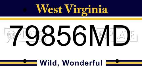 79856MD West Virginia License Plate