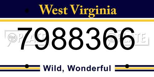 7988366 West Virginia License Plate