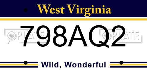 798AQ2 West Virginia License Plate