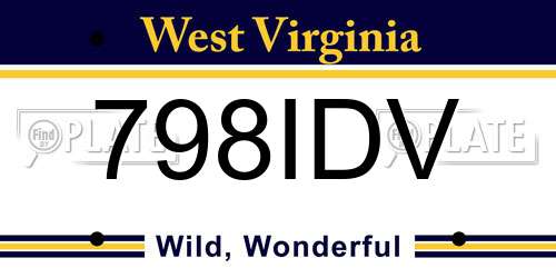 798IDV West Virginia License Plate