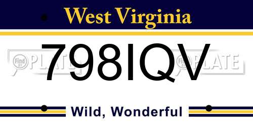 798IQV West Virginia License Plate