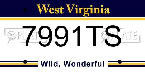 7991TS West Virginia License Plate