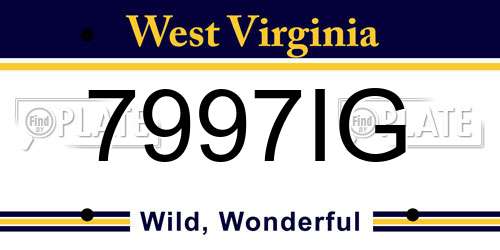 7997IG West Virginia License Plate