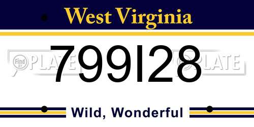799I28 West Virginia License Plate