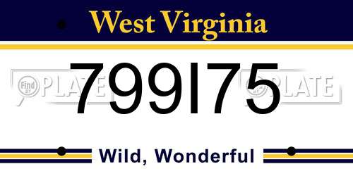 799I75 West Virginia License Plate