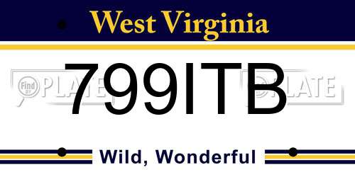 799ITB West Virginia License Plate