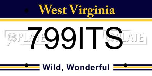 799ITS West Virginia License Plate