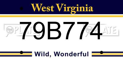 79B774 West Virginia License Plate