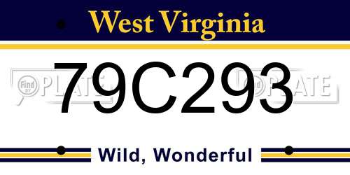 79C293 West Virginia License Plate