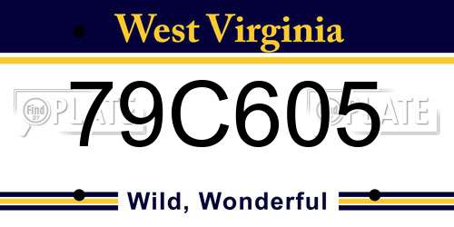 79C605 West Virginia License Plate