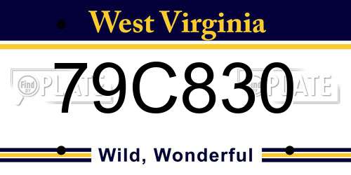 79C830 West Virginia License Plate