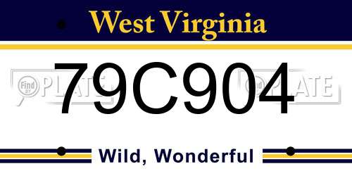 79C904 West Virginia License Plate