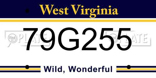 79G255 West Virginia License Plate