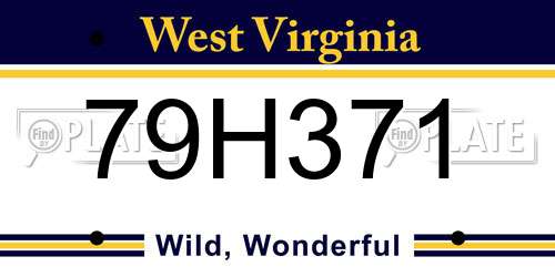 79H371 West Virginia License Plate