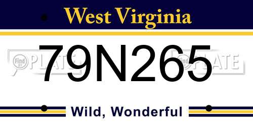 79N265 West Virginia License Plate