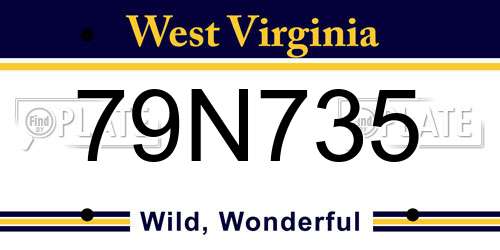 79N735 West Virginia License Plate