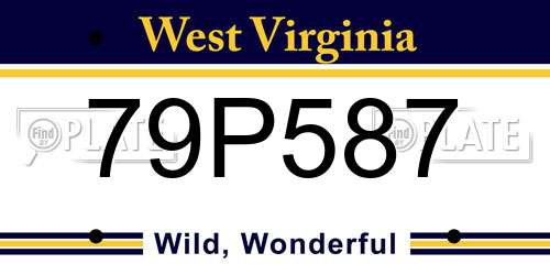 79P587 West Virginia License Plate
