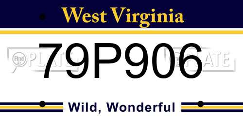 79P906 West Virginia License Plate