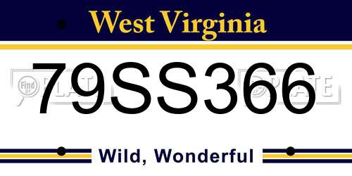 79SS366 West Virginia License Plate