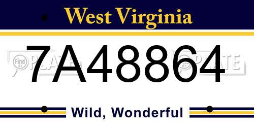 7A48864 West Virginia License Plate