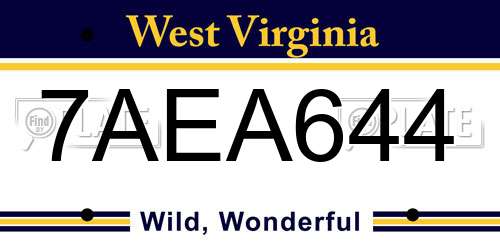 7AEA644 West Virginia License Plate