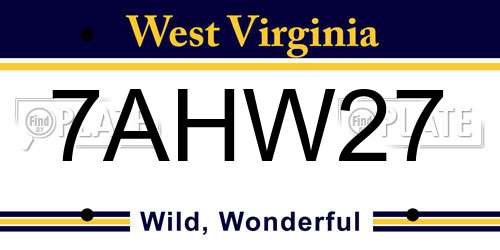 7AHW27 West Virginia License Plate
