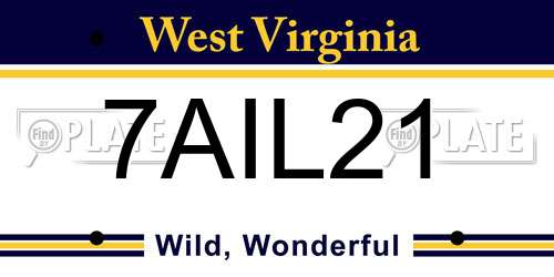 7AIL21 West Virginia License Plate