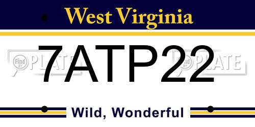 7ATP22 West Virginia License Plate
