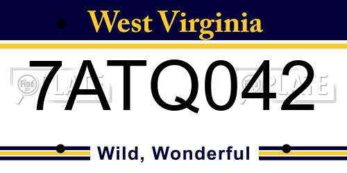 7ATQ042 West Virginia License Plate