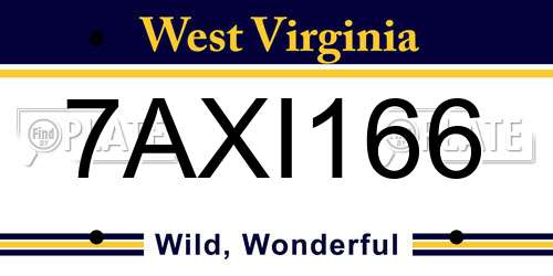7AXI166 West Virginia License Plate