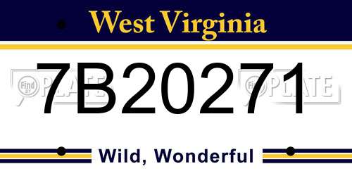 7B20271 West Virginia License Plate