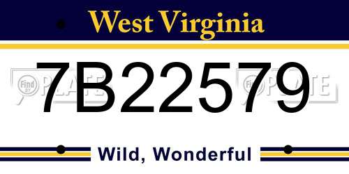 7B22579 West Virginia License Plate