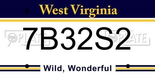 7B32S2 West Virginia License Plate