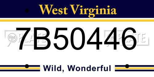 7B50446 West Virginia License Plate