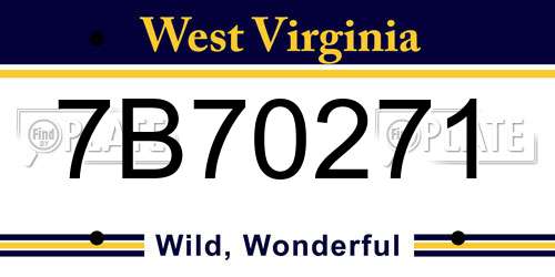 7B70271 West Virginia License Plate
