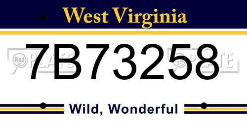 7B73258 West Virginia License Plate