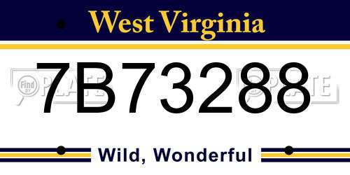 7B73288 West Virginia License Plate