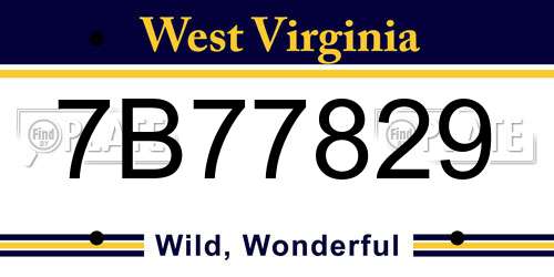 7B77829 West Virginia License Plate