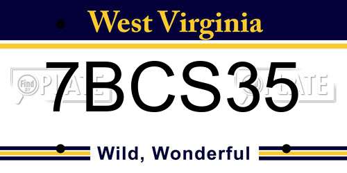 7BCS35 West Virginia License Plate