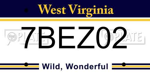 7BEZ02 West Virginia License Plate
