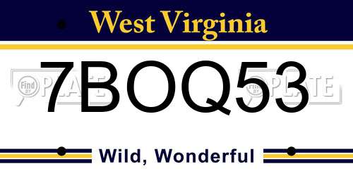 7BOQ53 West Virginia License Plate