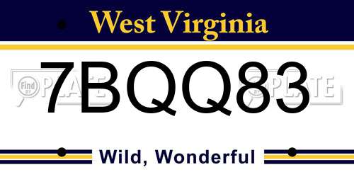 7BQQ83 West Virginia License Plate