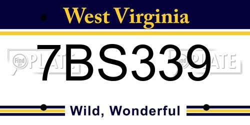 7BS339 West Virginia License Plate
